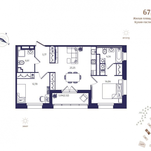 2-комн квартира Зеленогорск г., Кривоносовская ул.,  к. В5
