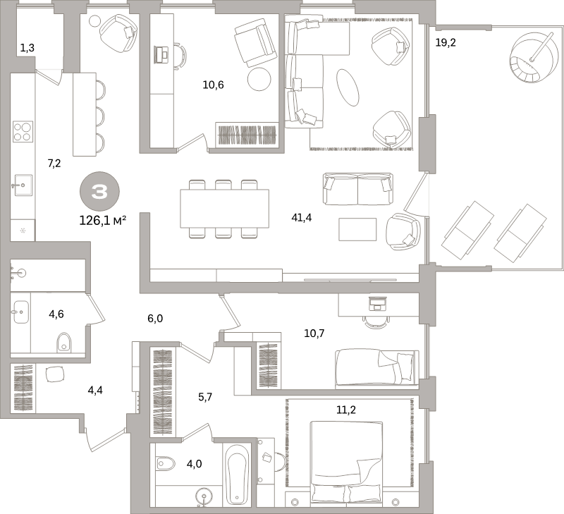 Продажа 3-комн квартиры в новостройке Санкт-Петербург г., Головнина б-р,  к. 3-2