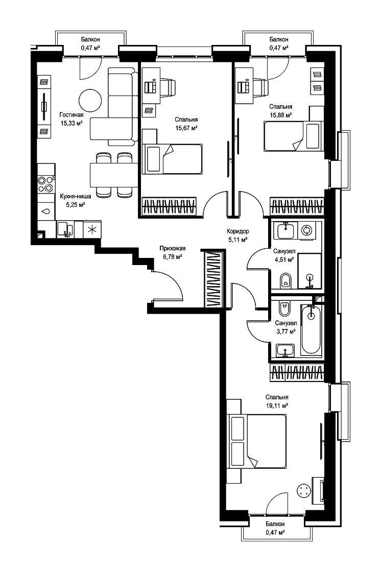 Продажа 3-комн квартиры в новостройке Дмитровское шоссе, вл. 87