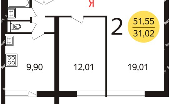Аренда 2-комн квартиры на вторичном рынке Аргуновская улица,  д. 12