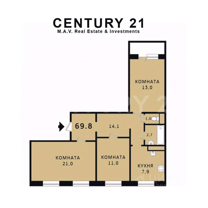 Продажа 3-комн квартиры на вторичном рынке улица Маршала Казакова, 28К3