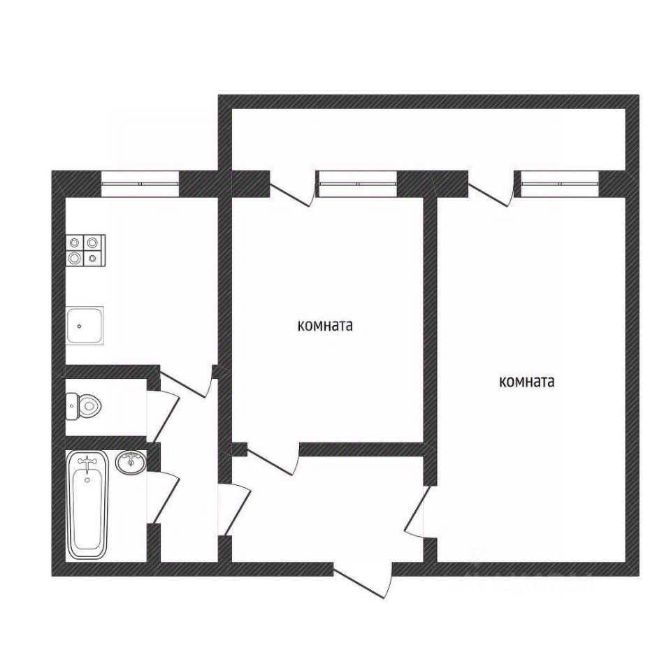 Продажа 2-комн квартиры на вторичном рынке Кириши, улица Энергетиков, 23