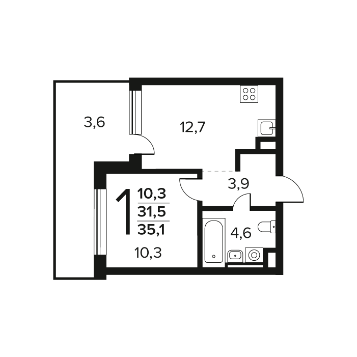 Продажа 1-комн квартиры в новостройке Десёновское пос., Калужское ш.,  к. 6.2