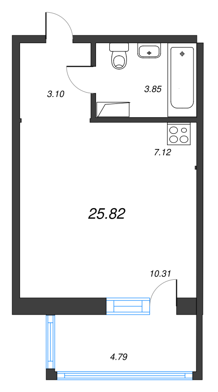 Продажа студии Янино-1 д., Голландская ул.,  к. 4.3
