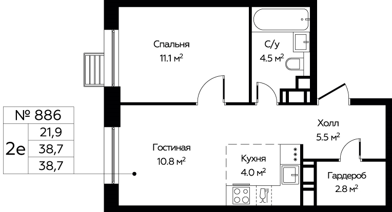 Продажа 1-комн квартиры в новостройке Cтолбово д., Проектируемый проезд № 7032,  к. 15