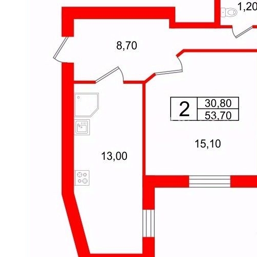 2-комн квартира Заозерная улица, 4