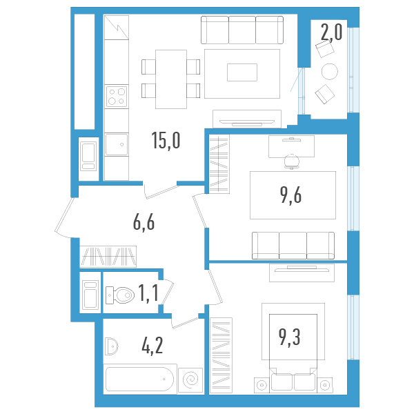 Продажа 2-комн квартиры в новостройке Шушары п., Школьная ул.,  к. 6