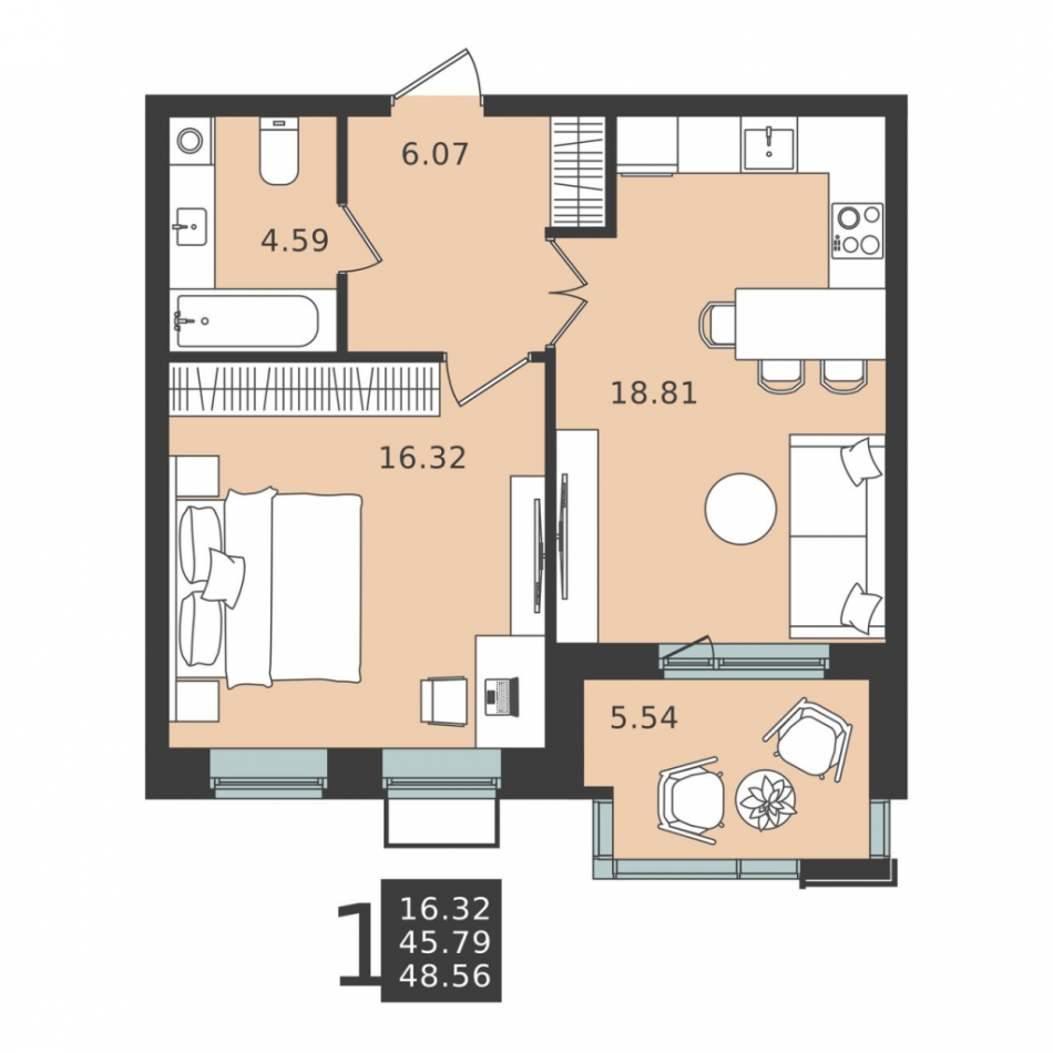 Продажа 1-комн квартиры в новостройке Химки г., Вашутинское ш.,  к. 9