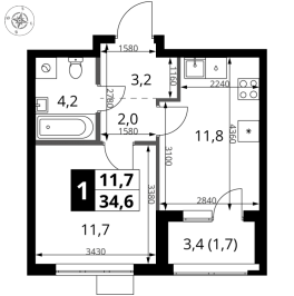 Продажа 1-комн квартиры в новостройке Мосрентген пос., Проектируемый проезд № 7502,  к. 2