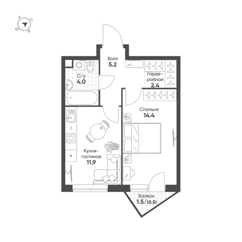 Продажа 1-комн квартиры в новостройке Москва г., 3-я Гражданская ул.,  к. 1