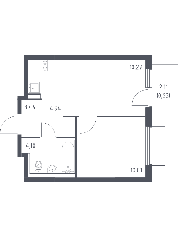 Продажа 1-комн квартиры в новостройке Мисайлово д., Молодежный б-р,  к. 18