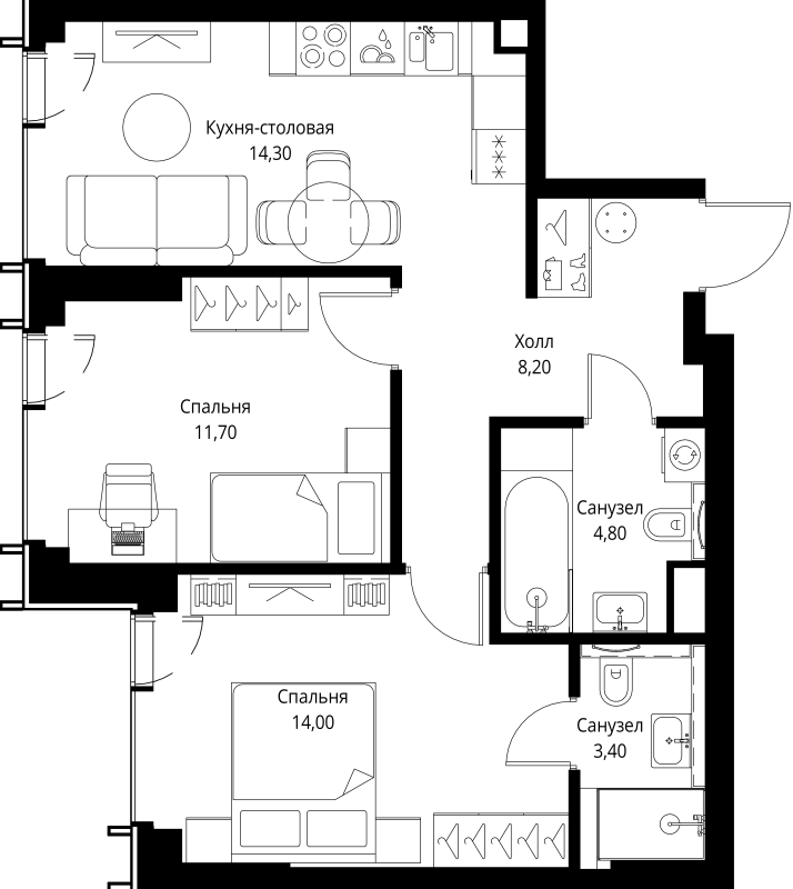 Продажа 2-комн квартиры в новостройке Москва г., Верейская ул.,  к. Indigo 6