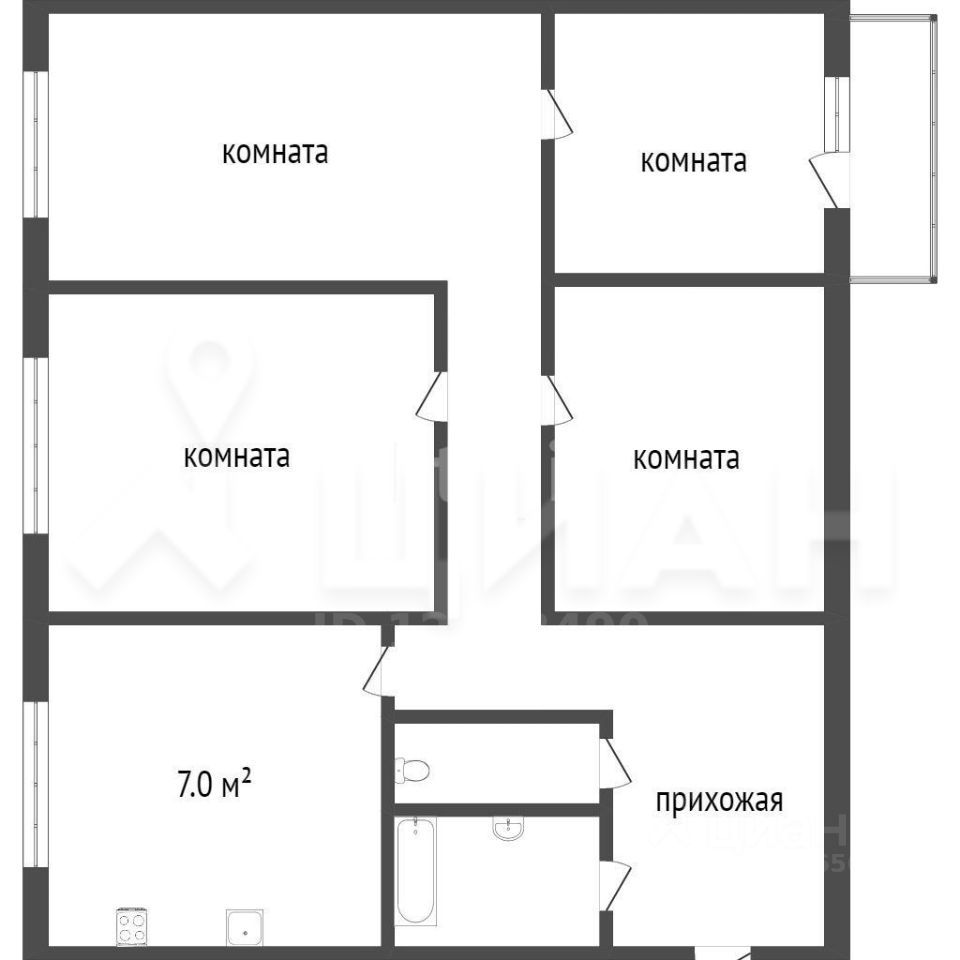 Продажа 4-комн квартиры на вторичном рынке Чехов-8 тер., с. Шарапово, улица Южная, 2