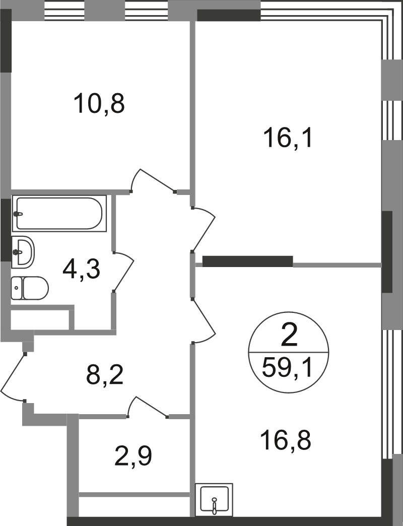Продажа 2-комн квартиры в новостройке Рассказовка д., Бориса Пастернака ул.,  к. 13.2