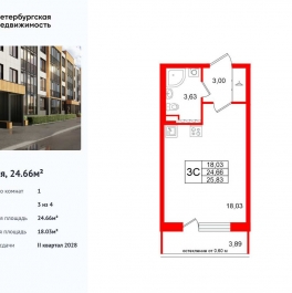 Продажа студии Колпинское шоссе
