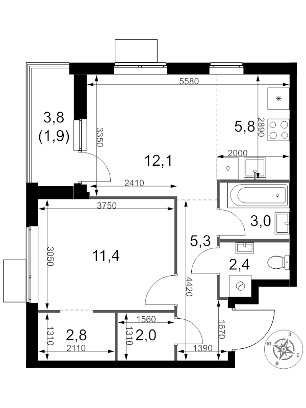 Продажа 1-комн квартиры в новостройке Москва г., Амурская ул.,  к. 5