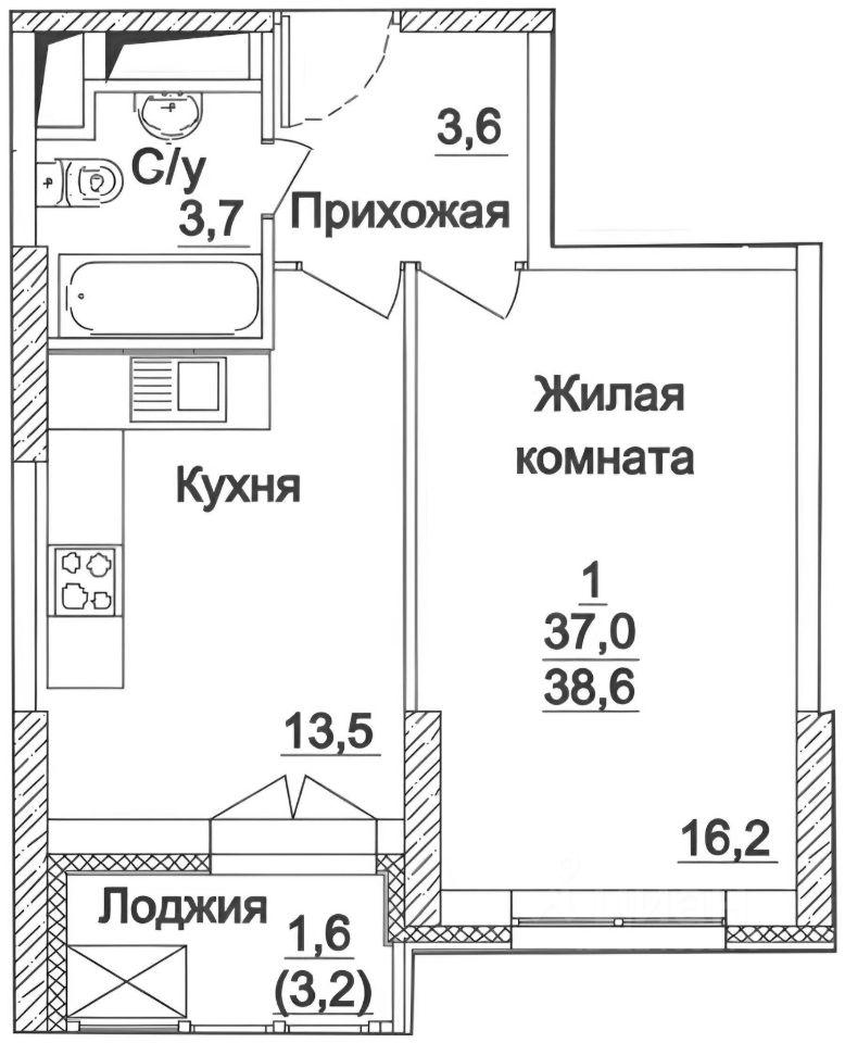 Аренда 1-комн квартиры на вторичном рынке Хорошевское шоссе, 25Ак2
