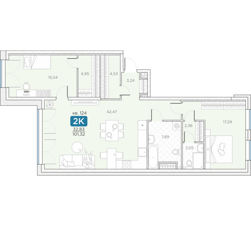 Продажа 2-комн квартиры в новостройке Санкт-Петербург г., Новгородская ул.,  к. 14А
