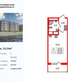 Продажа студии Октябрьская набережная