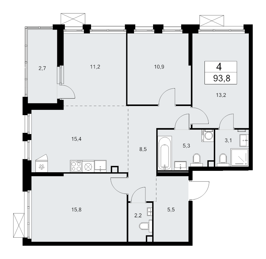Продажа 3-комн квартиры в новостройке Коммунарка п., Эдварда Грига ул.,  к. 25.6
