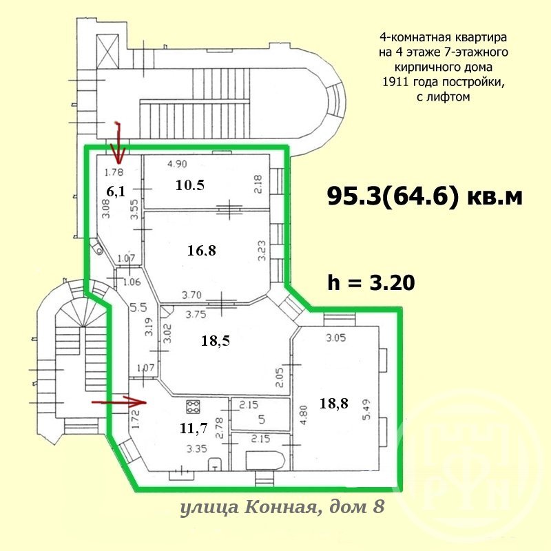 Продажа 4-комн квартиры на вторичном рынке Конная ул. ,  д. 8
