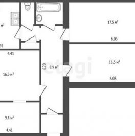 Продажа 4-комн квартиры на вторичном рынке Суворовская улица,  д. 3 к1