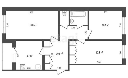 Продажа 3-комн квартиры на вторичном рынке Жуковский г, Клубная ул,  д. 8