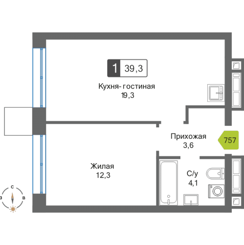 1-комн квартира Красногорск г., Черневская ул.,  к. 1