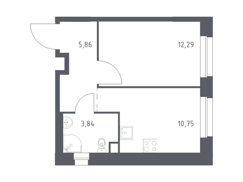 Продажа 1-комн квартиры в новостройке Cтолбово д., Проектируемый проезд № 7032,  к. 13