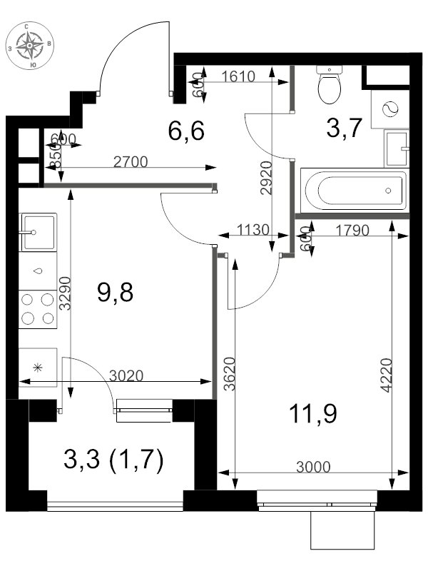 Продажа 1-комн квартиры в новостройке Москва г., Амурская ул.,  к. 3