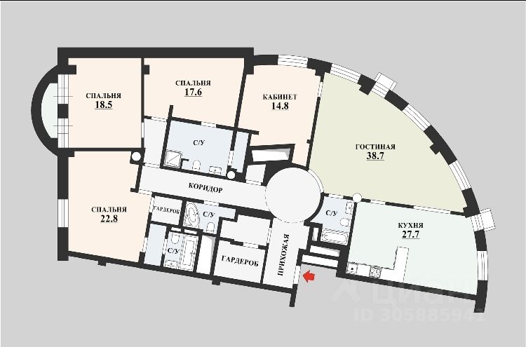 Продажа 4-комн квартиры на вторичном рынке Малая Бронная улица, 44
