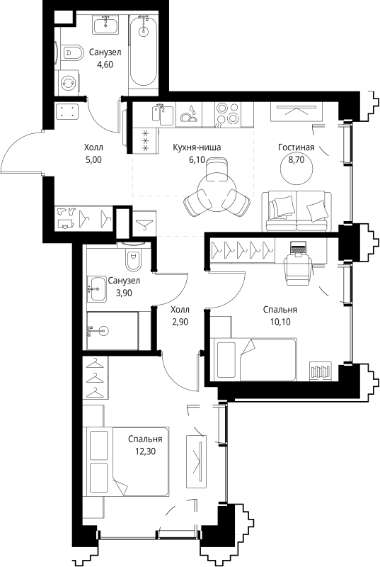 Продажа 2-комн квартиры в новостройке Москва г., Верейская ул.,  к. SET.1.2
