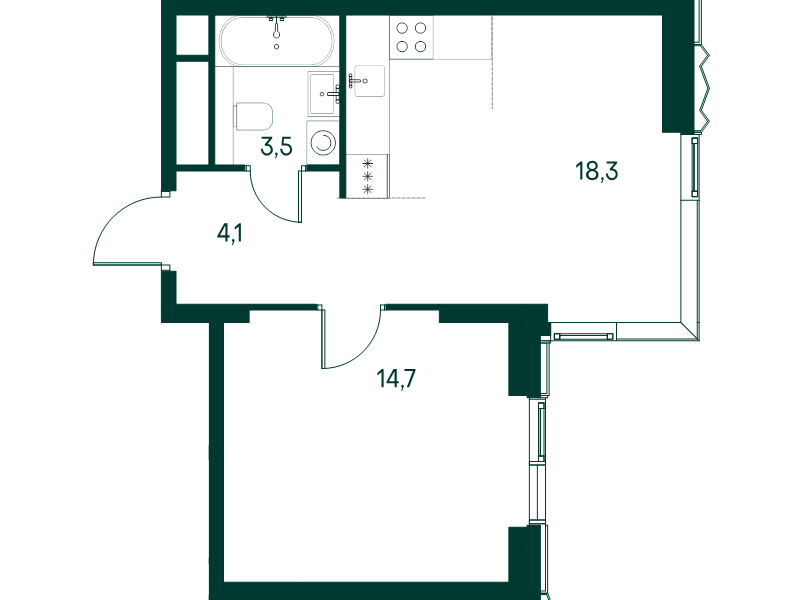 Продажа 1-комн квартиры в новостройке Москва г., Чкаловский б-р,  к. 3.3