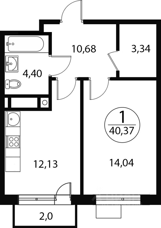 Продажа 1-комн квартиры в новостройке Сухарево, ул Егорова,  д. 5А