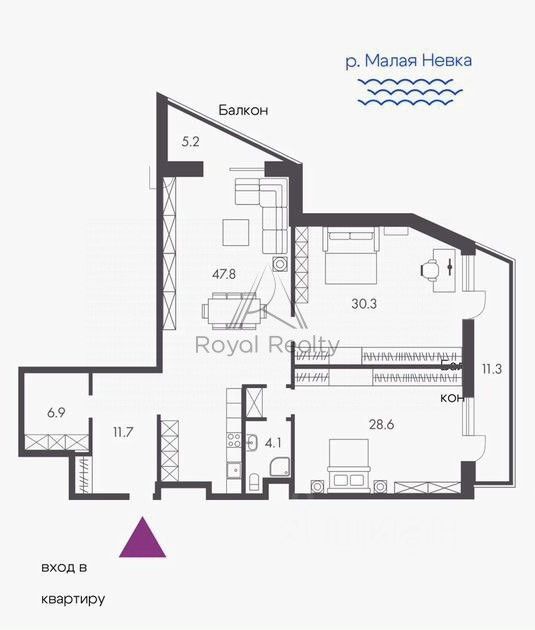 Продажа 3-комн квартиры на вторичном рынке Ждановская улица, 45