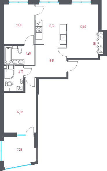 Продажа 3-комн квартиры в новостройке Пушкин г., 1-я линия, территория Лесное,  к. 2.3