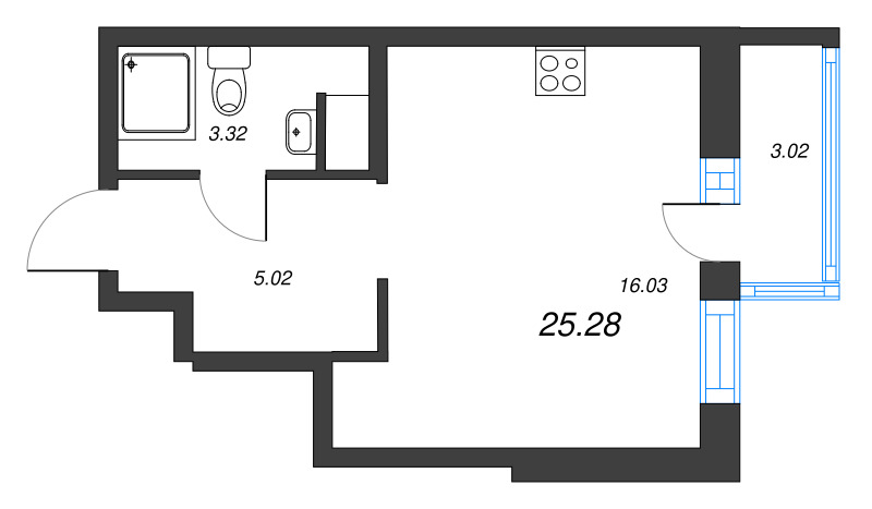 Продажа студии Мурино п., Ручьёвский пр-кт,  к. 1-2