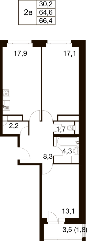 Продажа 2-комн квартиры в новостройке Балашиха г., Проектная ул.,  к. 1
