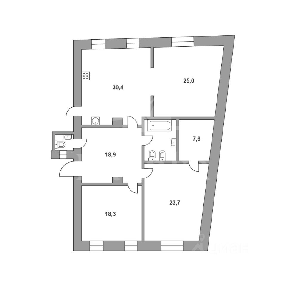 Продажа 3-комн квартиры на вторичном рынке улица Малая Молчановка, 6