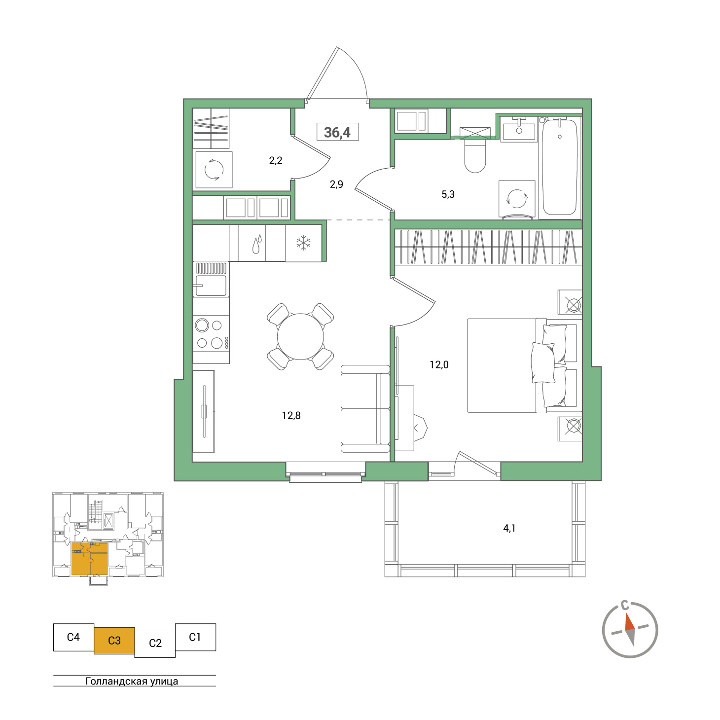 Продажа 1-комн квартиры в новостройке Янино-1, массив 