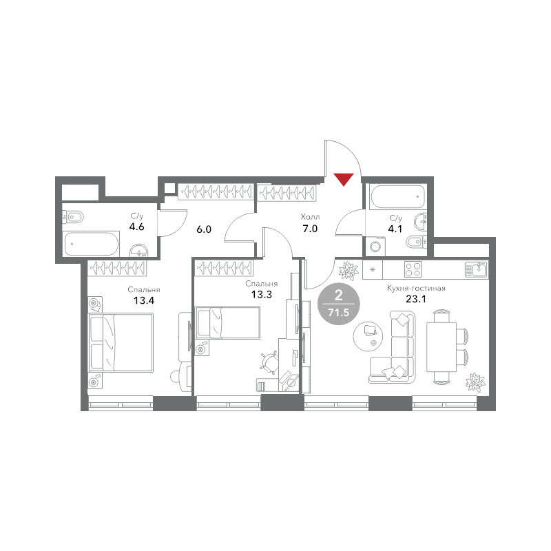 Продажа 2-комн квартиры в новостройке Москва г., Летниковская ул.,  к. 2