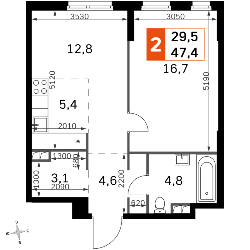 Продажа 1-комн квартиры в новостройке Москва г., Шеногина ул.,  к. 6.2