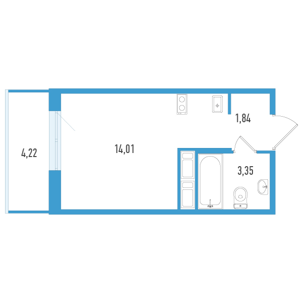 Продажа студии Шушары п., Окуловская ул.,  к. 1