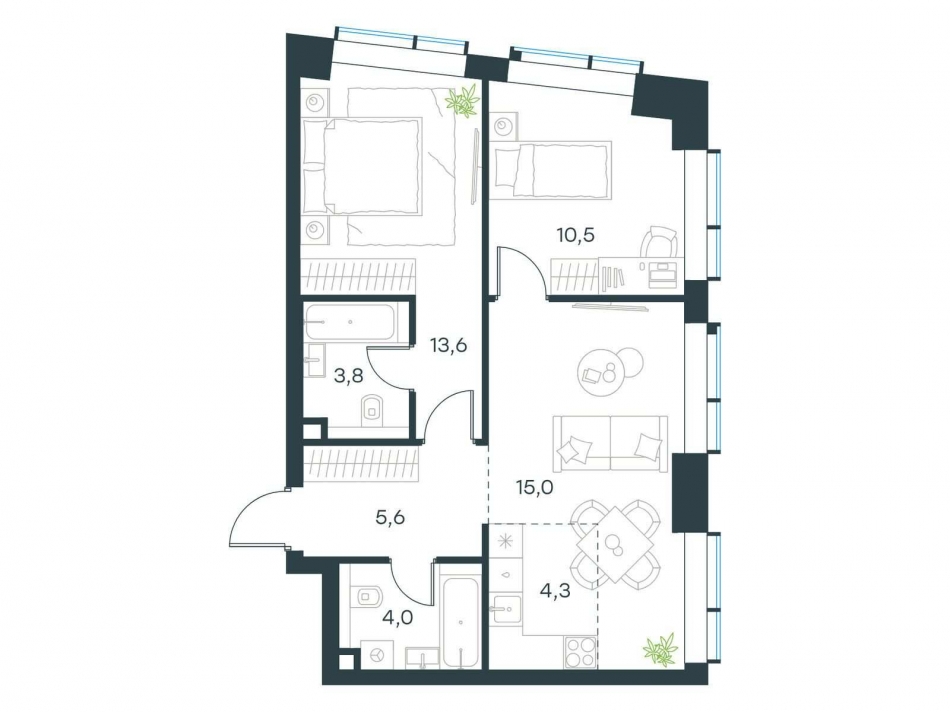 Продажа 3-комн квартиры в новостройке ул. Дубининская, вл. 69, корп. 15