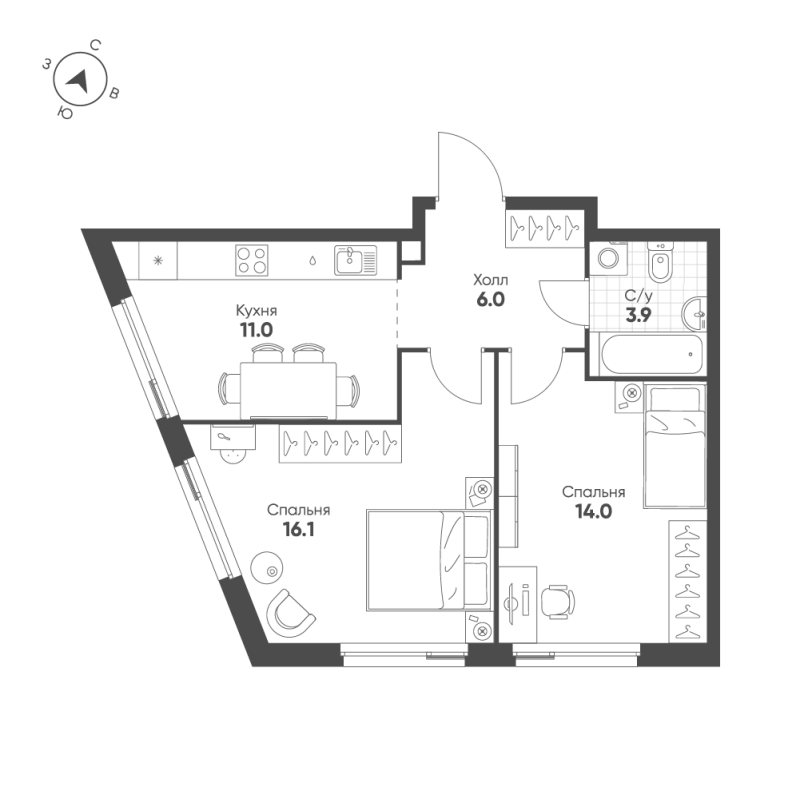 Продажа 2-комн квартиры в новостройке Москва г., Автозаводская ул.,  к. 4.4.2