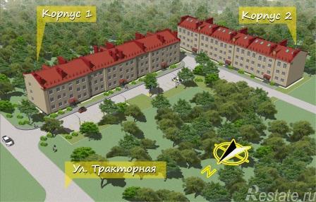 Продажа 2-комн квартиры в новостройке Рощино пгт, Тракторная ул,  д. 15,  к. 1