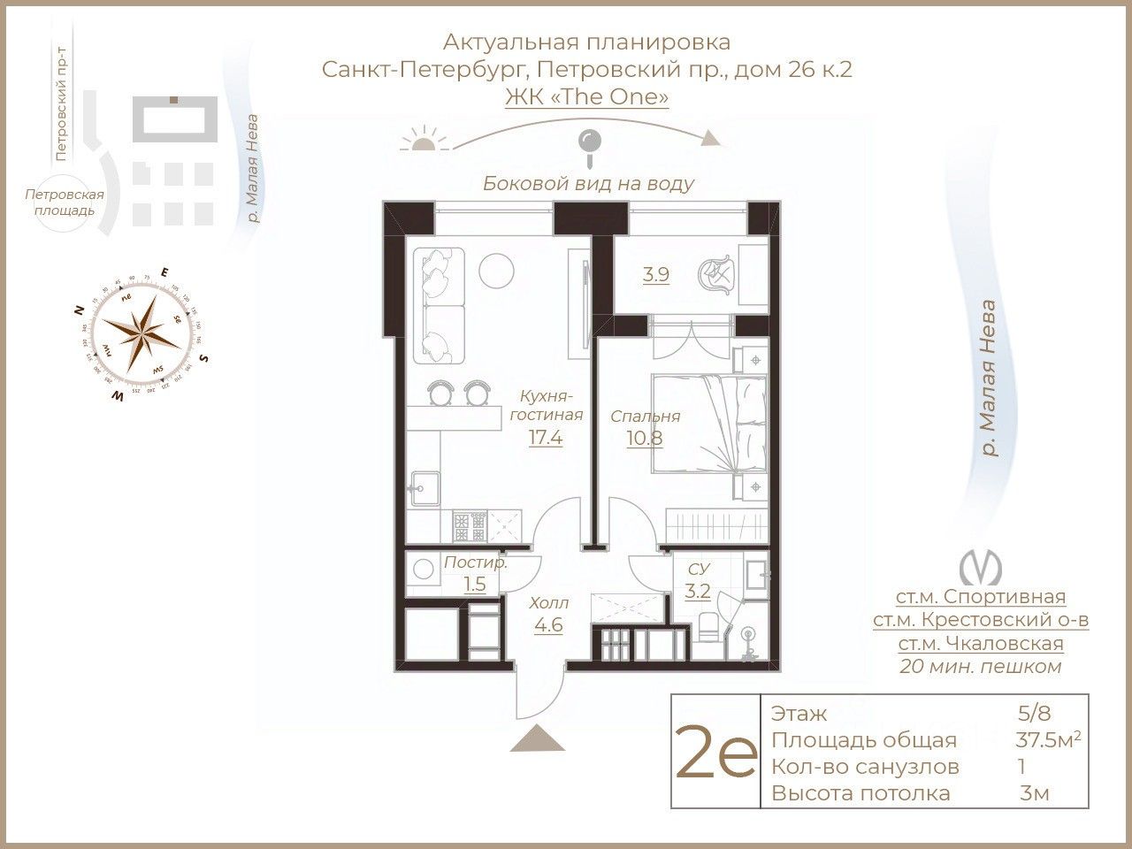 Продажа 1-комн квартиры на вторичном рынке Петровский проспект, 26к2