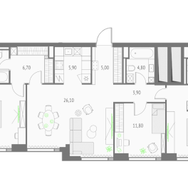 Продажа 3-комн квартиры в новостройке Москва г., Огородный проезд,  к. Эльбрус