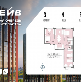 Продажа 3-комн квартиры в новостройке Борисовские Пруды улица, д.1