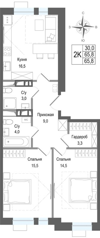 Продажа 2-комн квартиры в новостройке Королёв г.,  к. 3